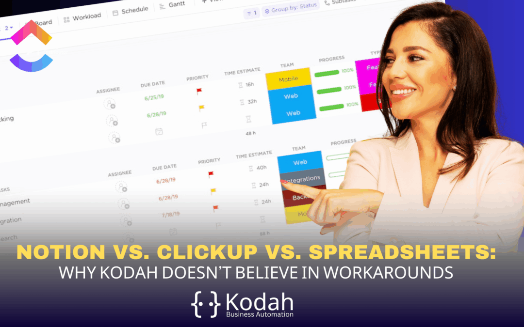 Notion vs. ClickUp vs. Spreadsheets: Why Kodah Doesn’t Believe in Workarounds
